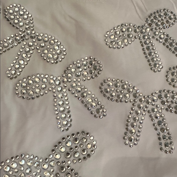 White Rhinestone Bow Plus Tee - Picture 2 of 2